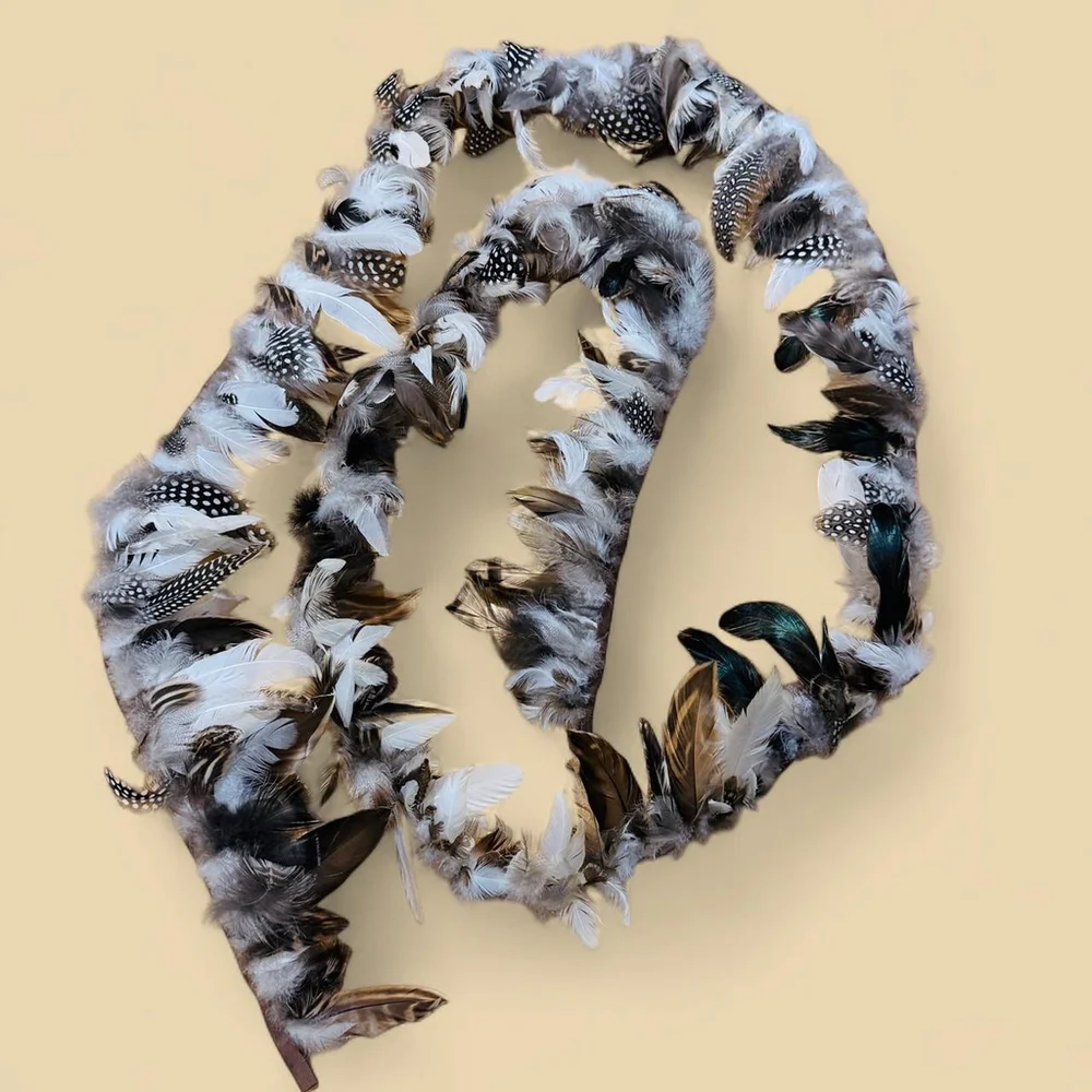 3 Yards of Chicken Duck Turkey Guinea Hen Quail Mixed Feather Trim NEW